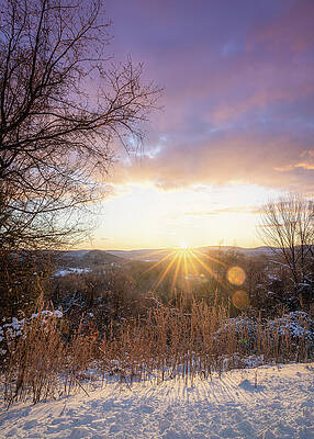 Winter Wall Art featuring the photograph Winter Sunset Over Clatter Valley by Dave King