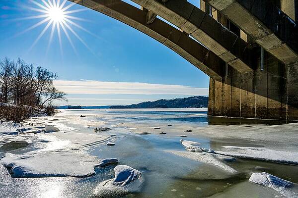 Winter Wall Art featuring the photograph Winter View From Beneath The Bridge by Anthony Hightower