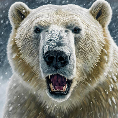 Wall Art featuring the ai art Winter's Roar by Deb Beausoleil