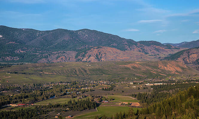 Wall Art featuring the digital art Winthrop And Wolf Creek In The Methow Valley By Omashte by Omaste Witkowski