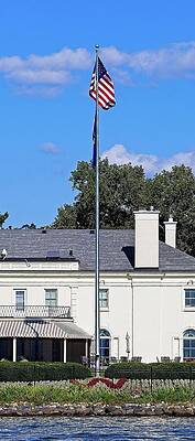 Wall Art featuring the photograph Wisconsin Governors Mansion Flagpole by Steven Ralser