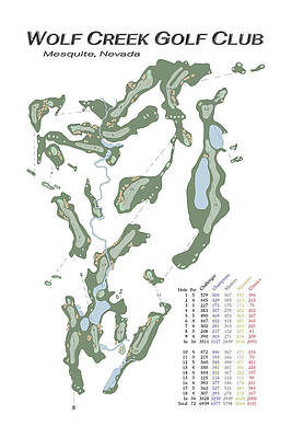 Golf Wall Art featuring the digital art Wolf Creek Golf Club by Flop Shot Studio