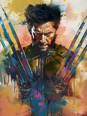 Portrait Painting - Wolverine by Land of Dreams