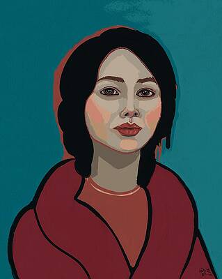 Woman in a Red Coat Wall Art