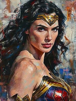Wonder Woman Portrait Painting