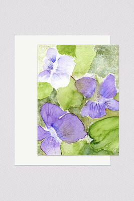 Wall Art featuring the mixed media Wood Violet, February Birth Flower, With Digital Paper Collage by Elizabeth Reich