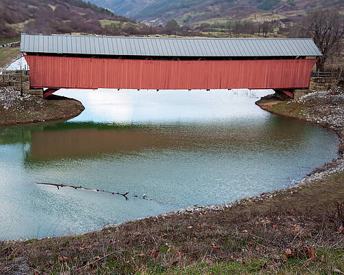 Wall Art featuring the photograph Wooden Covered Bridge by Flees Photos
