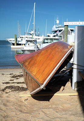 Wooden Rowboat on Sandy Beach Wall Art