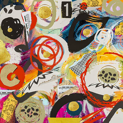 Bold Wall Art featuring the mixed media Woosah by Canessa Thomas