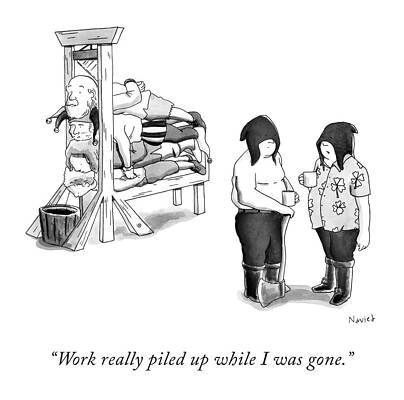 Hood Drawing - Work Really Piled Up by Navied Mahdavian