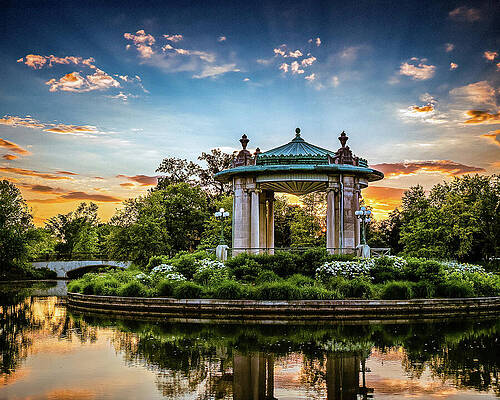 Architecture Photograph - World Fair Pavilion In Forest Park, St. Louis At Sunset by Robert Niemeier