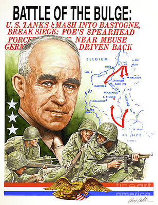 Painting - World War II - Battle Of The Bulge - Brigadier General McAuliffe by Chris Calle