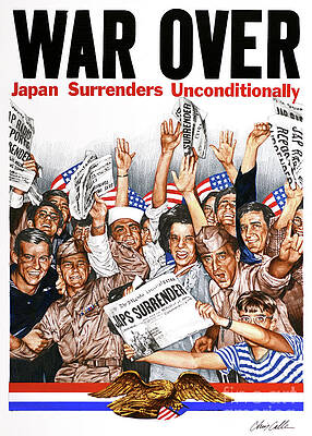 Wall Art featuring the painting World War II - Victory Over Japan Day - V-J Day by Chris Calle