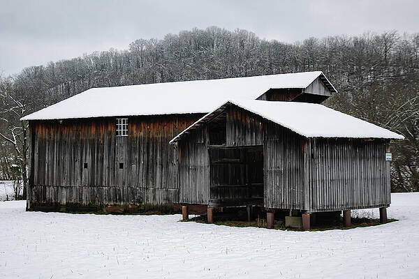 Wall Art featuring the photograph Wv Country Barn In The Winter by Flees Photos
