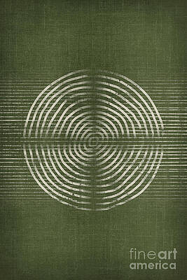 Circular Pattern on Green Background Digital Art