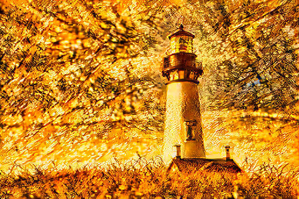 Butterfly Photograph - Yaquina Head Lighthouse With Butterfly Wing Texture by Bruce Block
