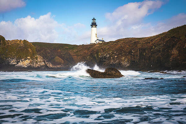 Majestic Lighthouse by Rocky Coast Wall Art