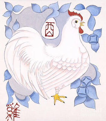 Wall Art featuring the painting Year Of The Rooster by Zu Tianli