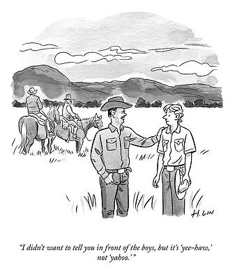 Friend Drawing - Yee Haw Not Yahoo by Hartley Lin