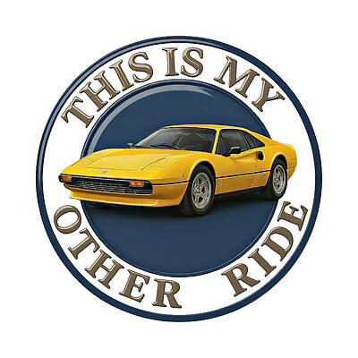 Yellow Sports Car Badge Wall Art