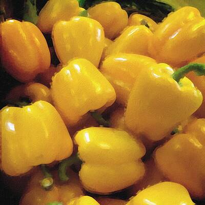 Vibrant Yellow Bell Peppers Wall Art