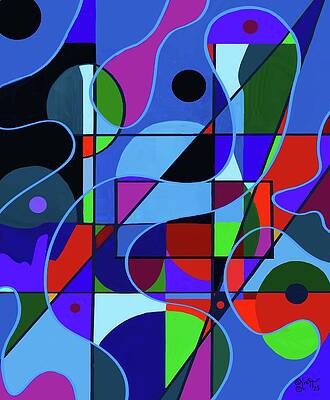Abstract Wall Art featuring the painting Flowing Organic Rhythm Abstract by Sonja Kraft