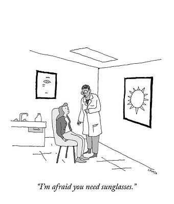 Cartoon Drawing - You Need Sunglasses by Liana Finck