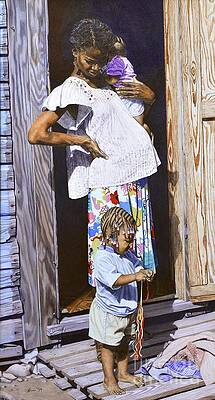 Wall Art featuring the painting Young Mother by Nicole Minnis
