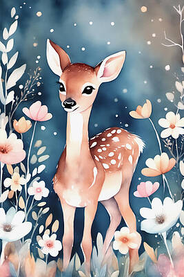 Digital Art - YoungDeer by The Luxury Art Collection