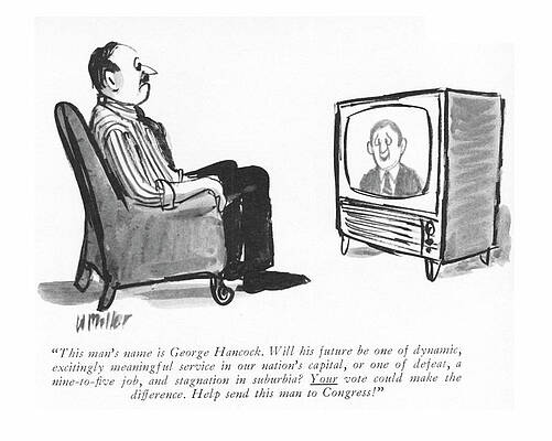 Name Wall Art featuring the drawing Your Vote Could Make The Difference by Warren Miller