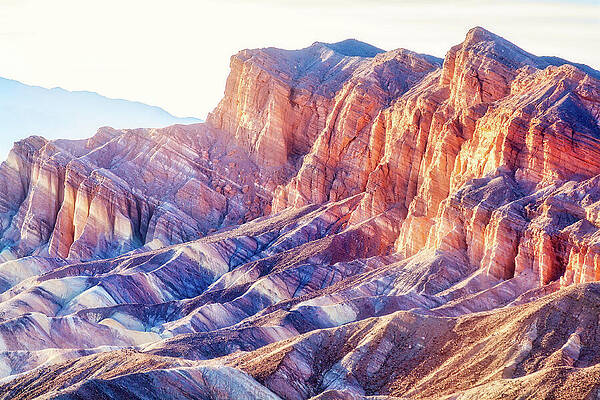 Wall Art featuring the photograph Zabriskie Point Rocks, Death Valley by Tatiana Travelways