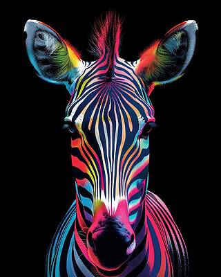 Wall Art featuring the mixed media Zebra Hues by Land of Dreams