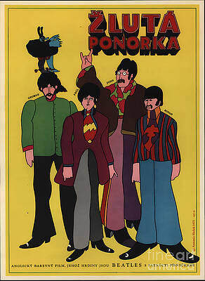 The Beatles Wall Art featuring the mixed media Zluta Ponorka 1968 by Antonios Valamontes