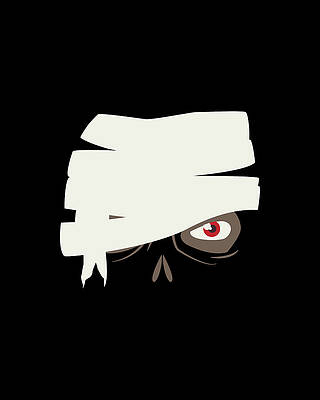 Cool Wall Art featuring the digital art Zombie Mummy Face by Flippin Sweet Gear