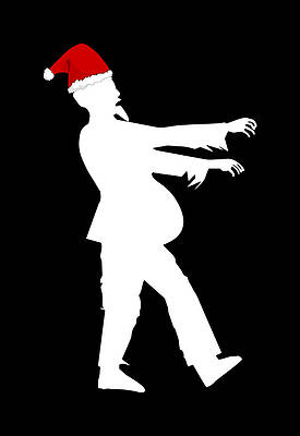 Xmas Wall Art featuring the digital art Zombie Santa by Flippin Sweet Gear