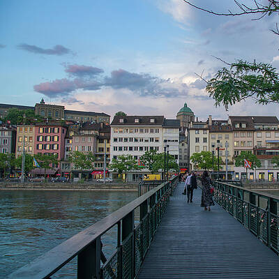 Switzerland Wall Art featuring the photograph Zurich Pedestrian Bridge by Matthew DeGrushe