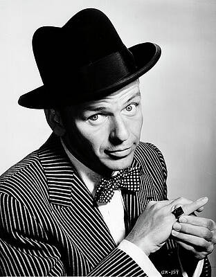 Man in Stylish Striped Suit and Hat Wall Art