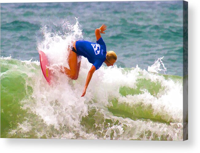 Nature Acrylic Print featuring the digital art White Water Time by Waterdancer