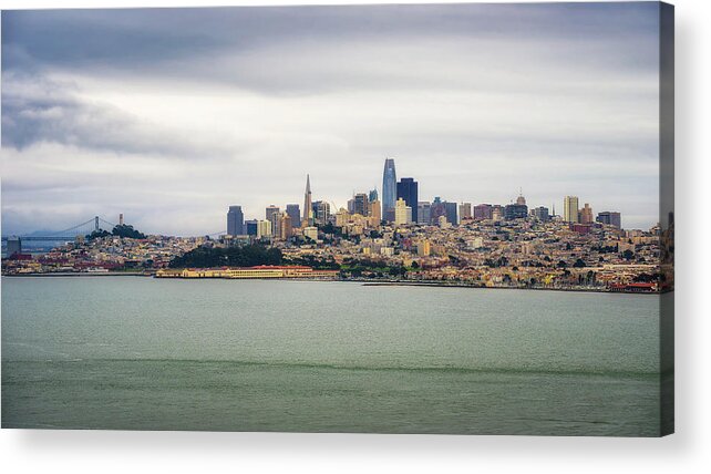 Skyline Acrylic Print featuring the photograph San Francisco skyline panorama #1 by Miroslav Liska