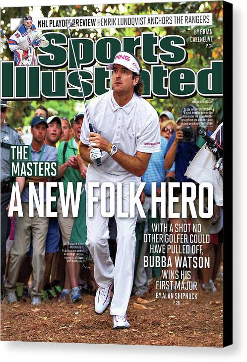 Bubba Watson Wins The Masters Canvas Print featuring the photograph A New Folk Hero Bubba Watson Wins The Masters Sports Illustrated Cover by Sports Illustrated