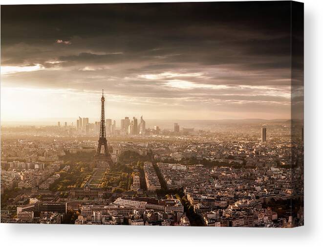 Paris Skyline with Eiffel Tower Canvas Print