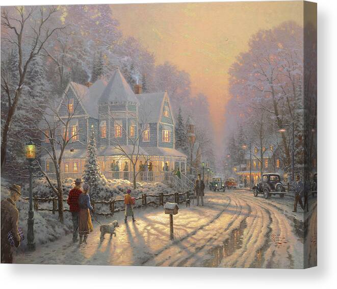 Holiday Gathering Canvas Print by Thomas Kinkade Studios - Thomas