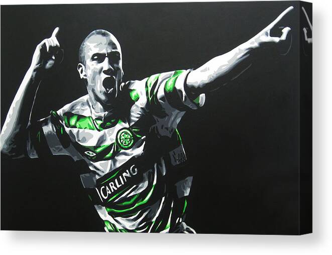Henrik Larsson - Celtic FC #1 Canvas Print by Geo Thomson - PX