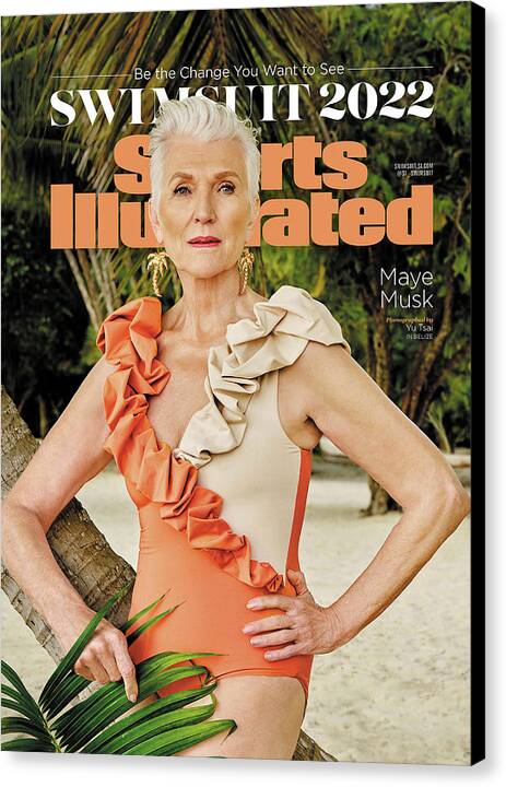 Maye Musk in Vibrant Swimsuit Canvas Print