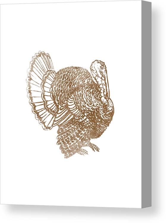 Thanksgiving Canvas Print featuring the digital art Retro Turkey by Flippin Sweet Gear