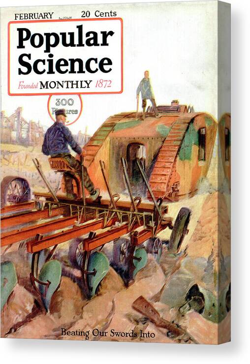 Popular Science Magazine Cover February 1919 Issue Canvas Print