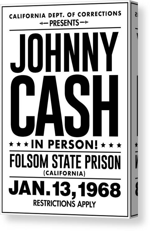 Johnny Cash Live at Folsom Prison Canvas Print