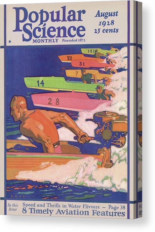 Popular Science Magazine Cover August 1928 Issue Canvas Print