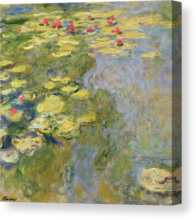 Claude Monet's Waterlily Pond Canvas Print featuring the painting The Waterlily Pond by Claude Monet