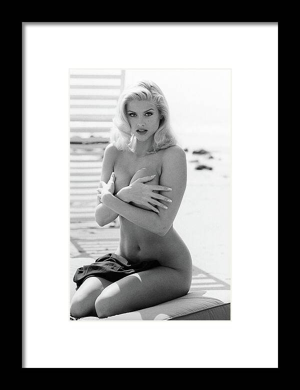 Anna Nicole Smith on Beach Framed Print Anna Nicole Smith on Beach Framed Print